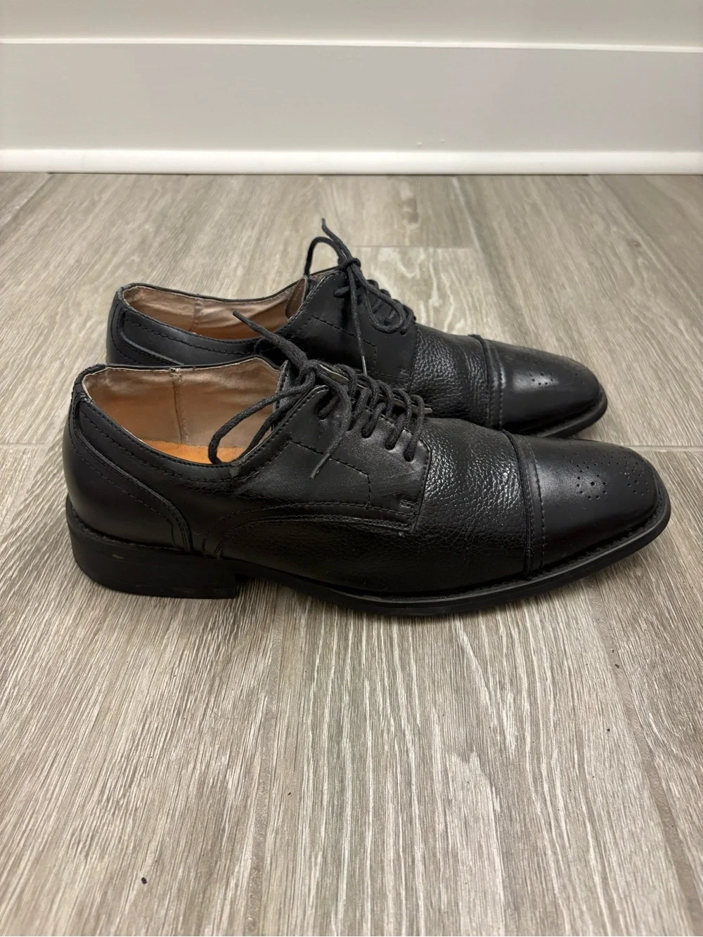 Giorgio Brutini Black Leather Cap-Toe Derby Men’s Dress Shoes